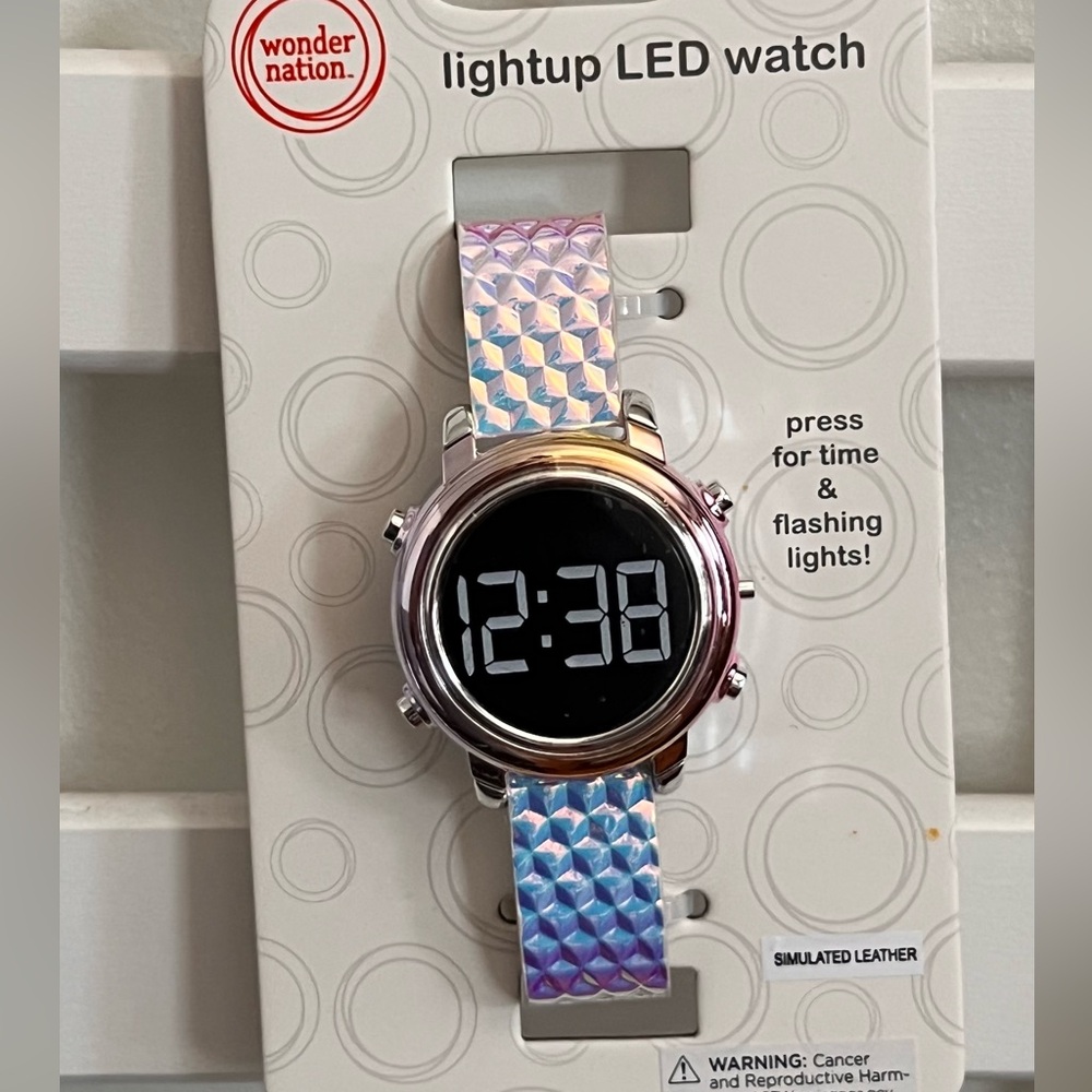 Lightup LED Watch - Silver and Multicolor